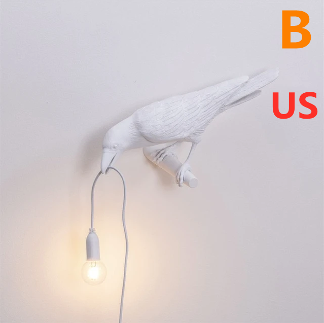 Creative Auspicious Bird Resin Wall Lamp Decoration